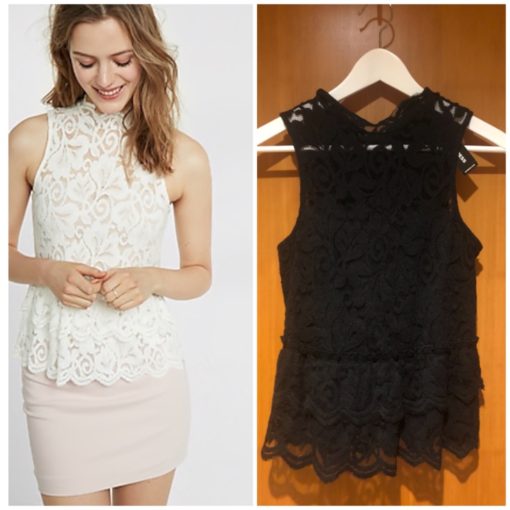 Express | Lace Peplum Top
